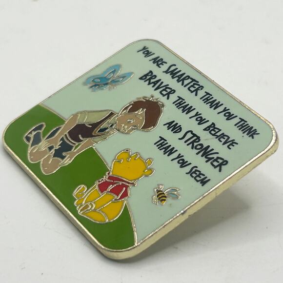 Disney Pin 2021 Winnie Pooh & Christopher Robin Smarter Braver Stronger EUC - Picture 3 of 4